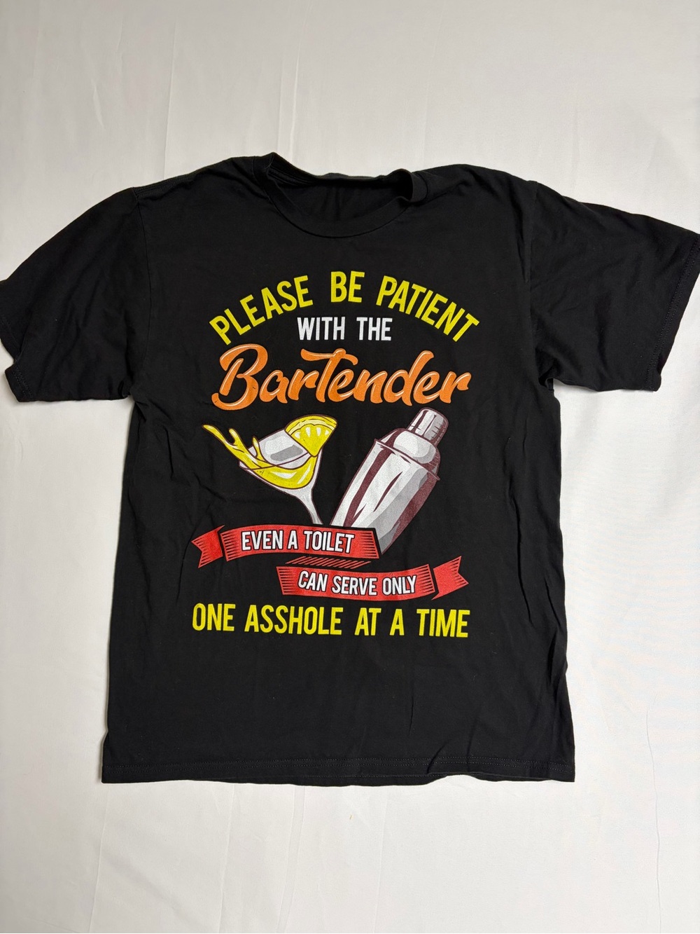 Black Bartender Graphic Tee - Please Be Patient